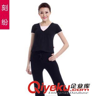 短袖瑜伽服 刻紛 新款大碼瑜伽服竹纖維愈加服套裝zp練功服健身服跳操服女原始圖片2