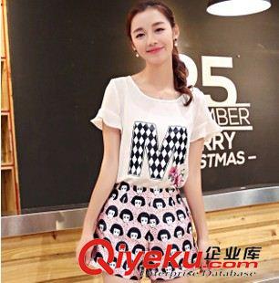 新品秋季休閑套裝 東大門2015夏季新款韓版氣質(zhì)時(shí)尚小清新休閑兩件套上衣短褲套裝原始圖片3