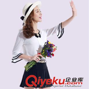 新品秋季休閑套裝 2015夏季新款淑女雪紡連衣裙兩件套修身顯瘦時(shí)尚上衣短裙褲套裙原始圖片3