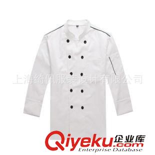 酒店服 長(zhǎng)袖全棉白色廚師服短袖滌棉鑲色廚師服西餐廚師服原始圖片2