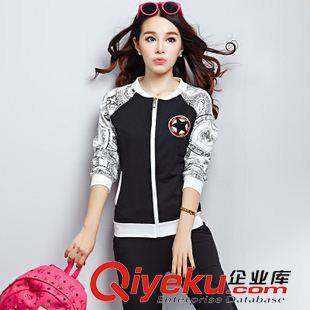 秋裝 {dy}季 2015秋裝新款青花瓷印花休閑運(yùn)動(dòng)套裝女韓版衛(wèi)衣運(yùn)動(dòng)服套裝原始圖片2
