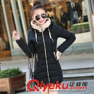 冬裝 {dy}季 2015秋冬新款韓版修身中長(zhǎng)款羽絨服女顯瘦連帽長(zhǎng)袖棉服女原始圖片3