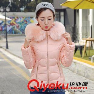 冬裝 {dy}季 冬季新款棉衣女韓版修身連帽大毛領(lǐng)時尚保暖短款羽絨服原始圖片3