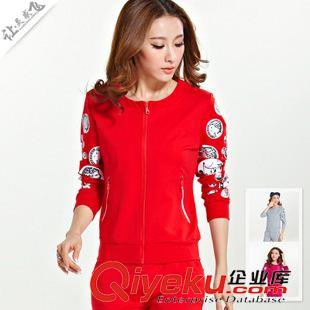 衛(wèi)衣/運(yùn)動休閑套裝 Leisure suit 讓靈感飛2015秋休閑衛(wèi)衣套裝女韓版修身兩件套學(xué)生體育運(yùn)動服原始圖片3