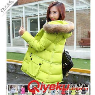 棉衣/羽絨服 冬季新款棉衣女韓版修身連帽大毛領(lǐng)時(shí)尚保暖短款羽絨服