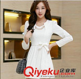 夏季新品7月03 6682新款韓版女裝大碼 15年韓國長袖雪紡衫 拼接蕾絲雪紡打底衫