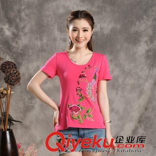 夏季新品7月03 2015新款民族風女裝 女式長袖繡花T恤6863 女裝代理