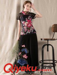 夏季新品7月01 春夏新款 民族風(fēng)棉麻刺繡闊腿褲 繡花寬松長褲子女 裙褲原始圖片3