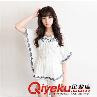 夏季新品7月01 韩国新款夏女装民族风连衣裙刺绣花中长款女裙子大码宽松小清新