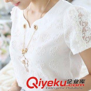 雪紡衫 6763韓國東大門夏裝新款雪紡衫  送項(xiàng)鏈 女裝夏季雪紡上衣原始圖片3