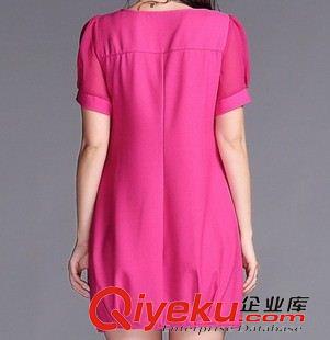 連衣裙 2015夏裝新品款大碼女裝胖肥MM連衣裙女韓版加肥加大碼雪紡連衣裙原始圖片3