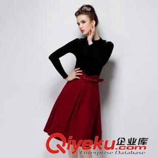 歐美古木溪未 實拍歐洲站2015秋季新款女裝高端時尚大牌毛呢加厚純色半身裙潮女原始圖片2
