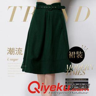 歐美古木溪未 實拍歐洲站2015秋季新款女裝高端時尚大牌毛呢加厚純色半身裙潮女原始圖片3