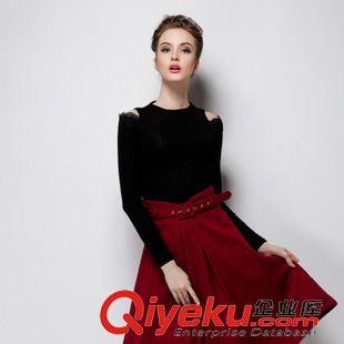 歐美古木溪未 實(shí)拍歐洲站2015秋季新款時(shí)尚大牌時(shí)尚打底衫蕾絲拼接 長袖T恤潮女原始圖片2