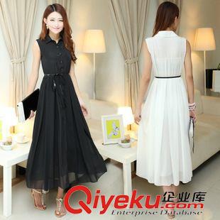 連衣裙 實(shí)拍2015新品款夏裝復(fù)古女裝精品翻領(lǐng)鏤空釘珠短袖打底雪紡連衣裙