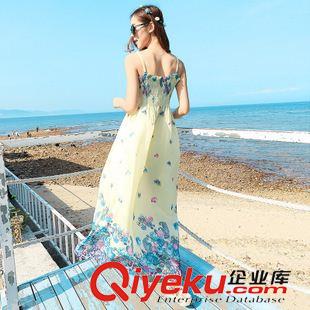 連衣裙 2015新品款 夏裝 雪紡連衣裙海邊度假沙灘裙波西米亞長裙海灘吊帶