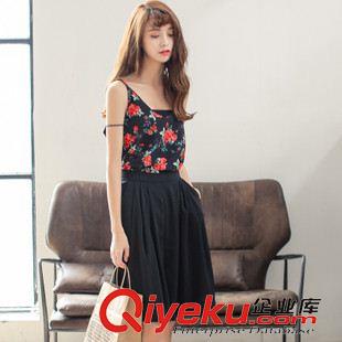 早秋8月新品 實(shí)拍2015夏裝新款韓版高腰百搭休閑雪紡闊腿褲五分褲女好質(zhì)量褲子原始圖片3