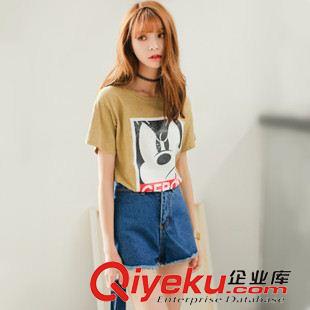 早秋8月新品 實(shí)拍韓國(guó)訂單2015夏裝新款日系寬松高腰牛仔短褲須邊女好質(zhì)量褲子原始圖片2