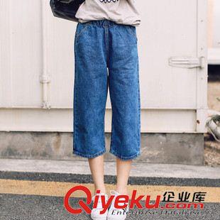 早秋8月新品 實拍2015夏裝新款韓版高腰側(cè)開叉牛仔半身裙包臀裙女潮好質(zhì)量爆款