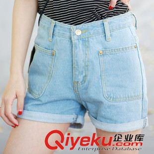 早秋8月新品 實(shí)拍2015夏裝新款韓版修身顯瘦百搭卷邊口袋牛仔短褲女熱褲好質(zhì)量原始圖片3