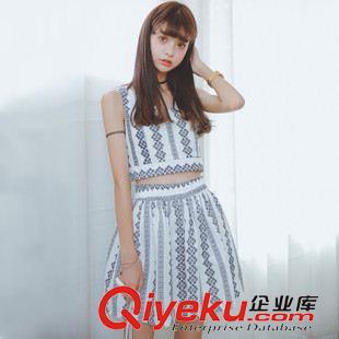 早秋8月新品 實拍2015夏裝新款日系百搭雪紡露肩背心+闊腿褲兩件套女好質(zhì)量