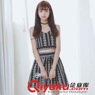 早秋8月新品 實(shí)拍 2015夏裝新款韓版名族風(fēng)花紋背心+半身裙兩件套女潮好質(zhì)量潮原始圖片3