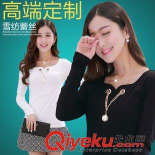 早秋8月新品 實(shí)拍*2015早秋季新款韓版顯瘦修身女長(zhǎng)袖t恤純色打底衫 潮女現(xiàn)貨原始圖片3