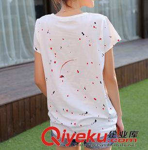 早秋8月新品 實(shí)拍2015夏季韓版寬松T恤圓領(lǐng)新款女裝寬松字母常規(guī)短袖圓領(lǐng)上衣原始圖片3