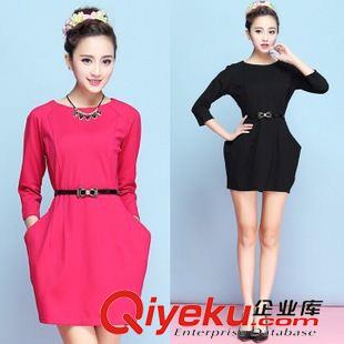 連衣裙 2105韓版OL氣質(zhì)裙子七分袖連衣裙   女裝一件代發(fā)免費(fèi)原始圖片2