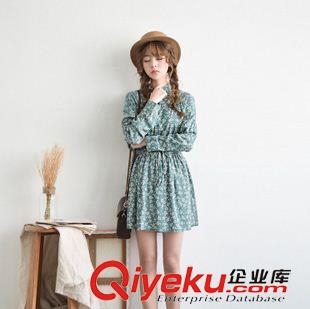 連衣裙 韓國代購2015春季新品小清新復古花朵連衣裙 原單品質原始圖片2