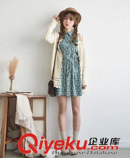 連衣裙 韓國代購2015春季新品小清新復古花朵連衣裙 原單品質原始圖片3