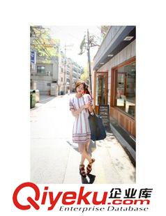 連衣裙 2015初夏新款韓國東大門代購復(fù)古印花可愛休閑連衣裙女裝原單原始圖片3
