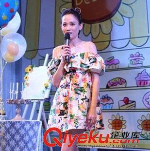 連衣裙 2015新夏裝妻子的謊言明星孫佳媛徐璐同款淺粉色燈籠袖連衣裙女