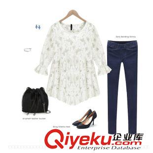 連衣裙 2015夏季歐美大碼女裝胖MM大碼女裝 蕾絲鏤空?qǐng)A領(lǐng)寬松連衣裙批發(fā)原始圖片2