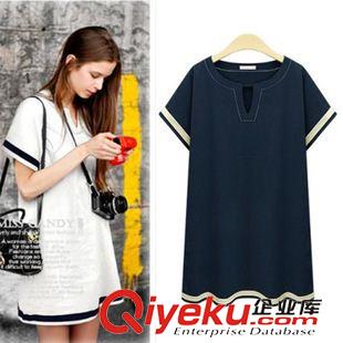 連衣裙 歐洲站 2015夏季新款歐美風(fēng)時(shí)尚dp女裝寬松A字短袖連衣裙原始圖片2