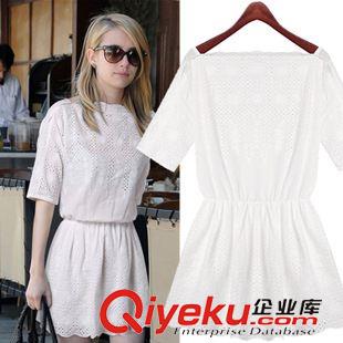 連衣裙 歐洲站2015夏季歐美女裙新款修身包臀亞麻色一步裙假兩件連衣裙女
