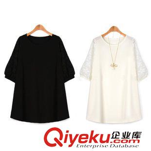 連衣裙 歐洲站 2015 夏裝新款歐美風(fēng)胖MM大碼女裝鏤空花邊顯瘦連衣裙原始圖片3