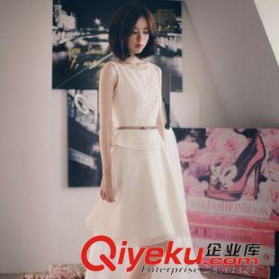 夏季新品7月30 實(shí)拍2015女修身顯瘦打底裙荷葉邊無(wú)袖圓領(lǐng)包臀連衣裙魚(yú)尾裙熱賣(mài)