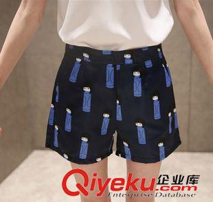 夏季新品7月30 休閑套裝韓版女裝顯瘦短袖棉麻時(shí)尚印花短褲兩件套潮2015夏季新款原始圖片2