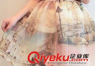 夏季新品7月30 名媛連衣裙2015夏裝新款韓版歐根紗印花短裙背心裙時(shí)尚爆款歐洲站原始圖片3
