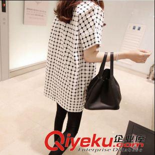夏季新品7月30 女連衣裙韓版2015夏季新款大碼寬松中長(zhǎng)款格子休閑學(xué)院風(fēng)連衣裙爆原始圖片2