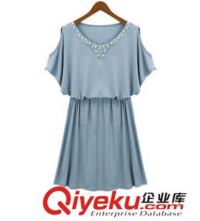 連衣裙 2015歐洲站春裝連衣裙 露肩修身松緊腰大碼女裝短袖連衣裙921原始圖片2