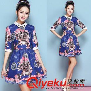 連衣裙 2119歐洲站gd女裝新款春裝娃娃領(lǐng)連衣裙 明星一件代發(fā)原始圖片2