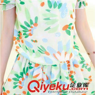 夏季新品7月30 2015新款 夏裝 大碼女裝連衣裙子韓版胖mm遮肚子顯瘦雪紡 連衣裙原始圖片3