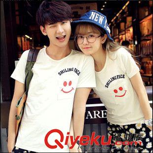 夏季新品7月25 情侶裝夏裝2015新款韓版大碼寬松男女字母印花短袖T恤學生班服潮