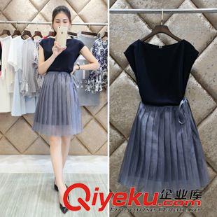 夏季新品7月25 歐洲站2015春夏裝新款歐美印花雪紡衫棉麻半身裙歐根紗時尚套裝女