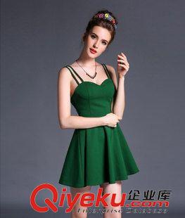 夏季新品7月25 2015夏季新款歐美高端性感吊帶連衣裙修身露背裹胸禮服打底裙批發(fā)原始圖片2