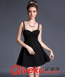 夏季新品7月25 2015夏季新款歐美高端性感吊帶連衣裙修身露背裹胸禮服打底裙批發(fā)原始圖片3
