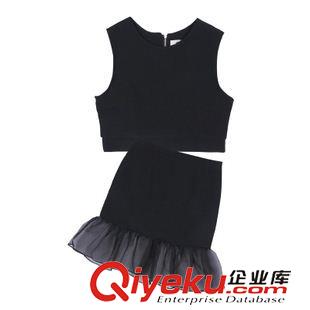 夏季新品7月25 歐美夏季新款小香風(fēng)套裝女氣質(zhì)無(wú)袖短款背心包臀荷葉邊魚尾半身裙原始圖片2
