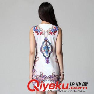 夏季新品7月25 dp新款女裝2015印花連衣裙女修身名媛氣質(zhì)時尚背心打底裙夏原始圖片2